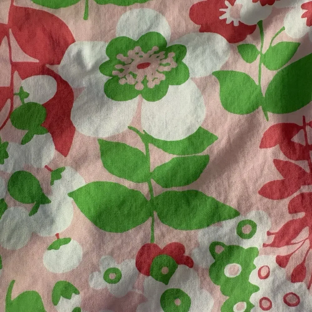 Gymboree Sleeveless Infant Girl’s A-line Dress 12-18Mo Pink Floral Bow Mod Retro